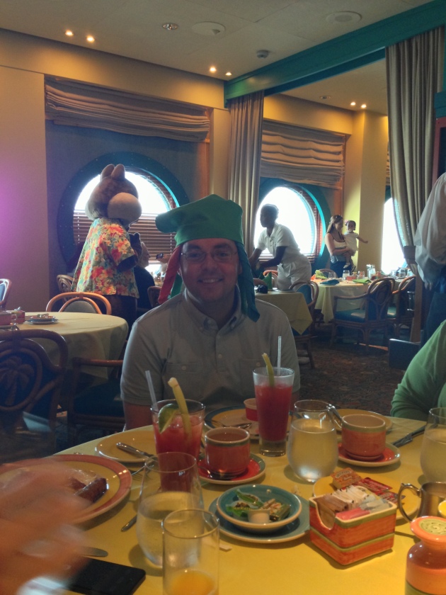 Breakfast is always more fun with the appropriate hat.